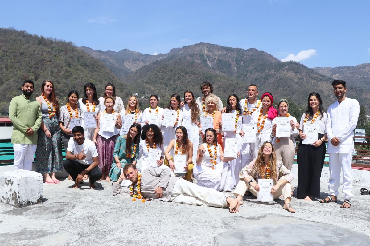 Yoga ashram building in Rishikesh