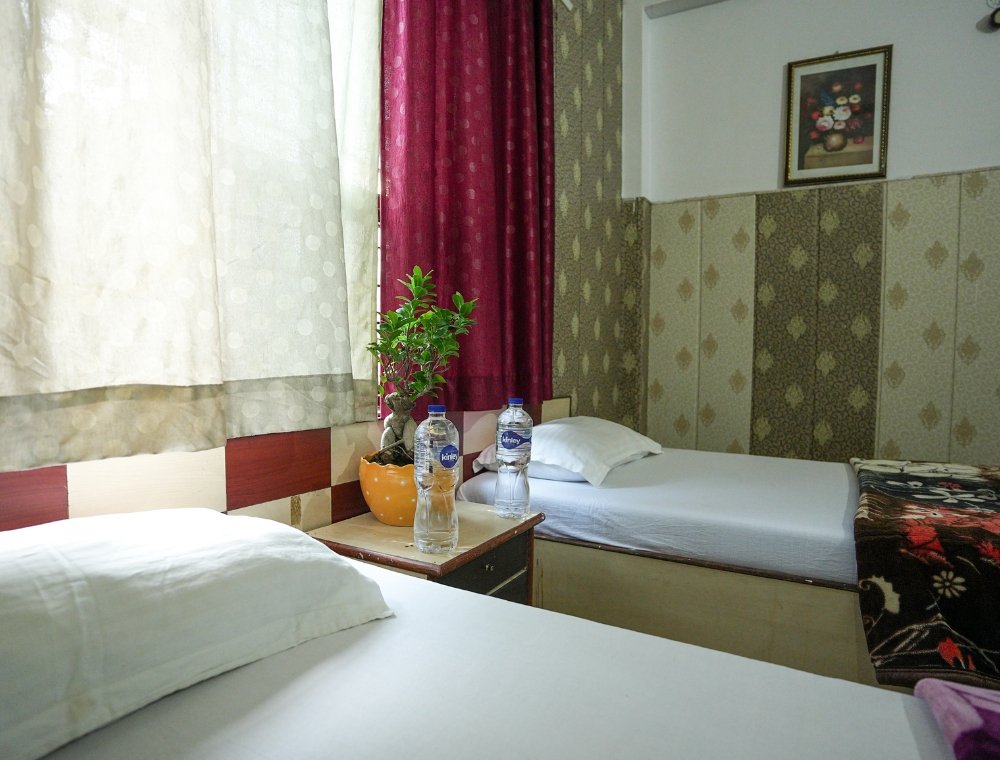 Double room accommodation at yoga school