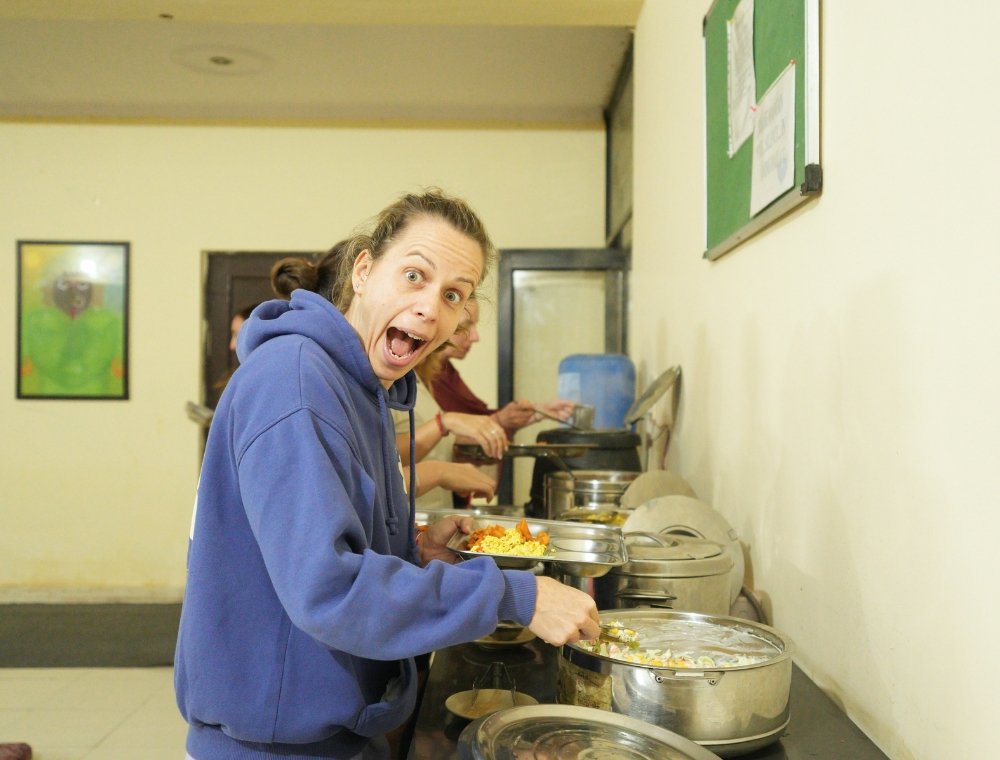 Vegetarian sattvic meal at yoga school