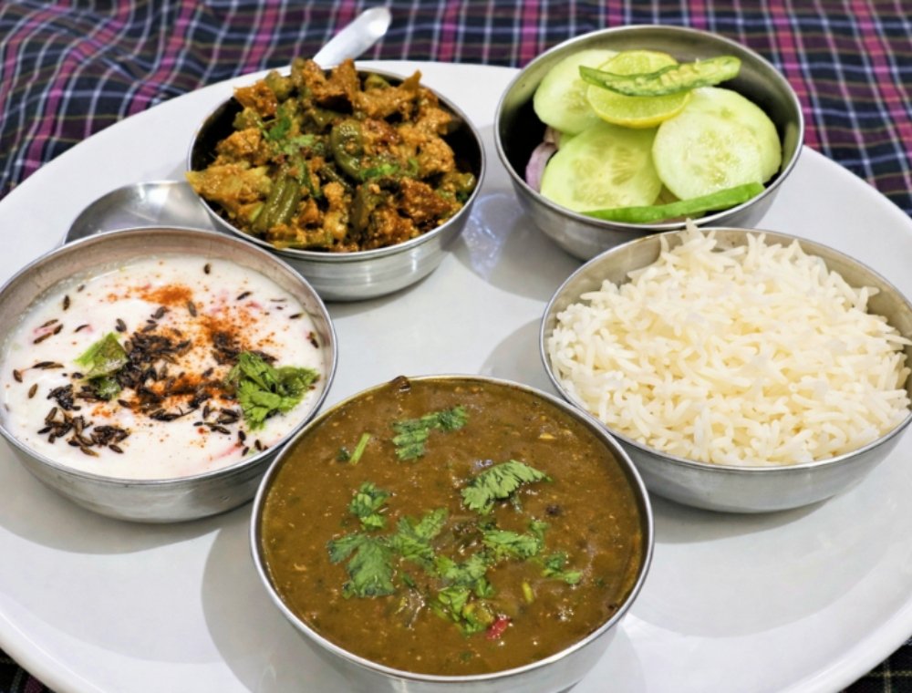Indian vegetarian thali meal
