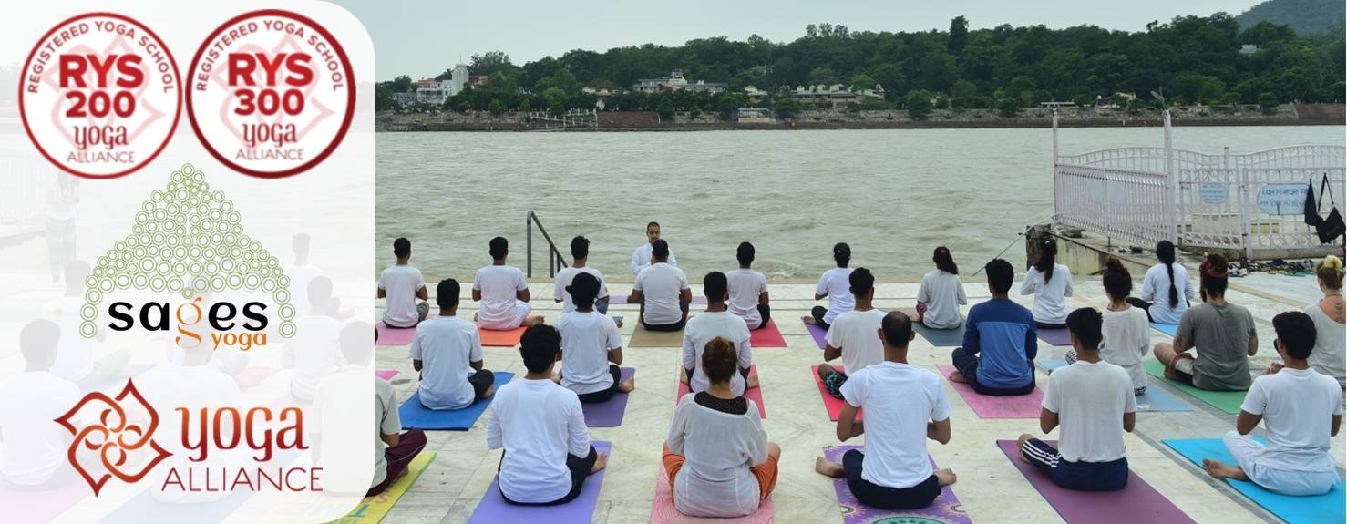 Outdoor pranayama session by students