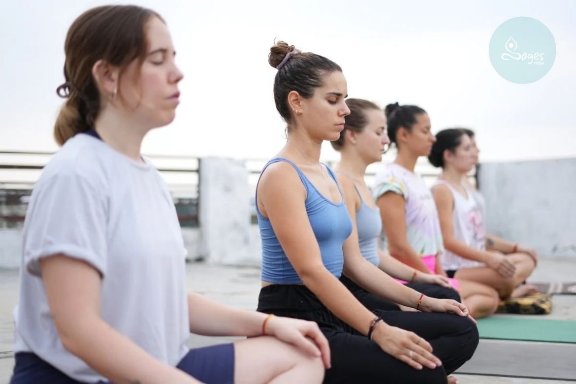 Kundalini Yoga TTC in Rishikesh — Students Practicing Kundalini Yoga